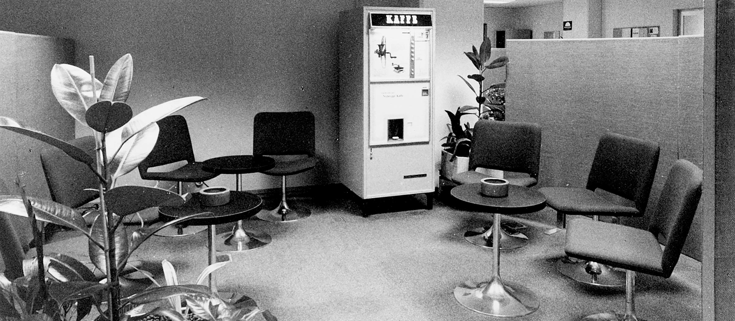 Pausrum i Postbankens lokaler i Stockholm 1968.